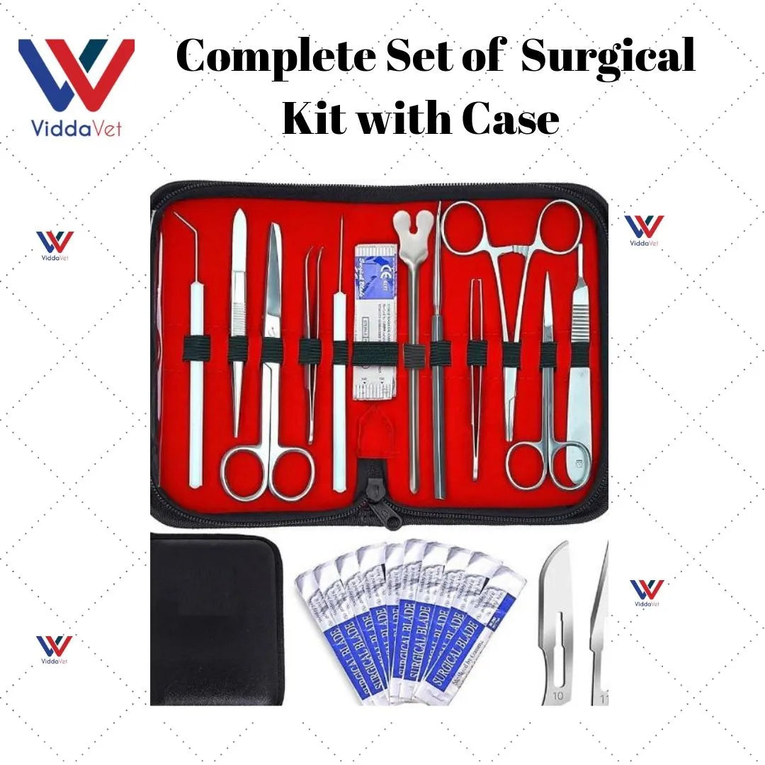 16 pcs surgical kit with case for minor surgery