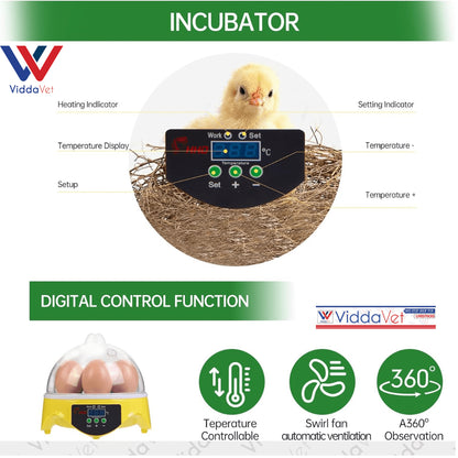 7-Egg Incubator 360° View Poultry Incubator